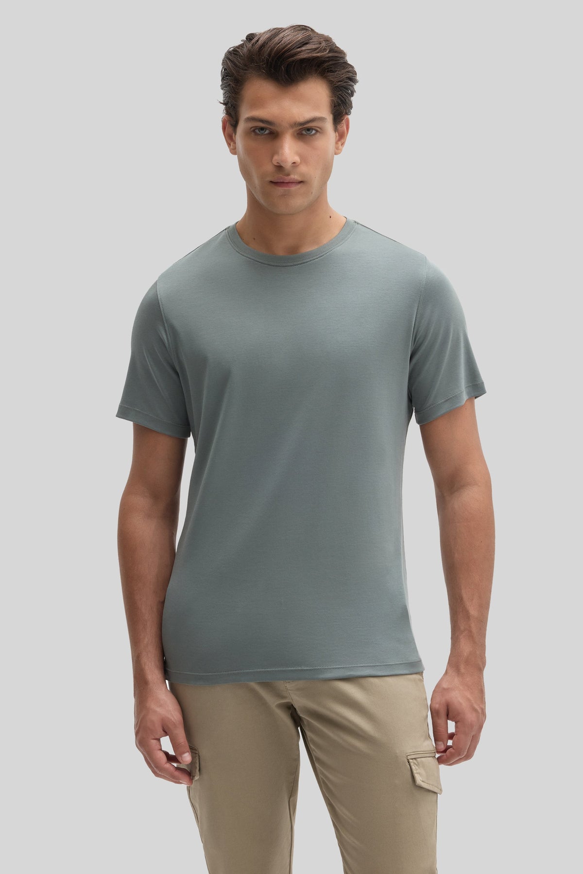 Men's Pima Cotton Crew Neck T-Shirt in Balsam Green