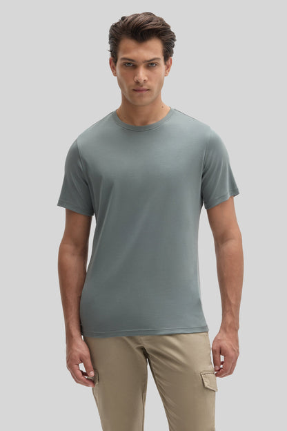 Men's Pima Cotton Crew Neck T-Shirt in Balsam Green
