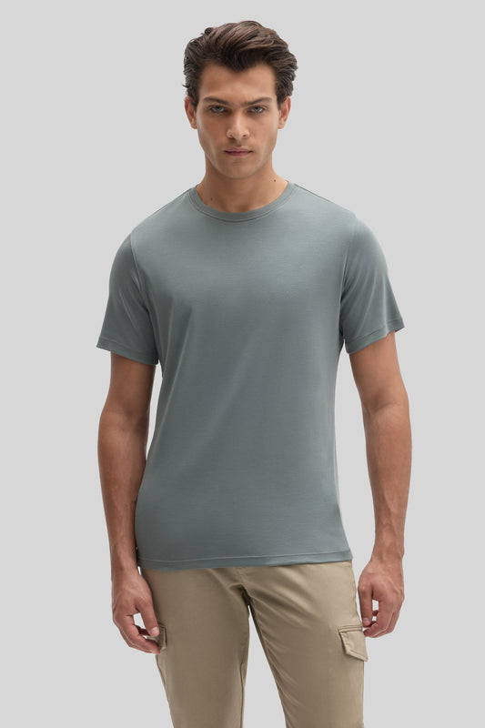 Men's Pima Cotton Crew Neck T-Shirt in Balsam Green