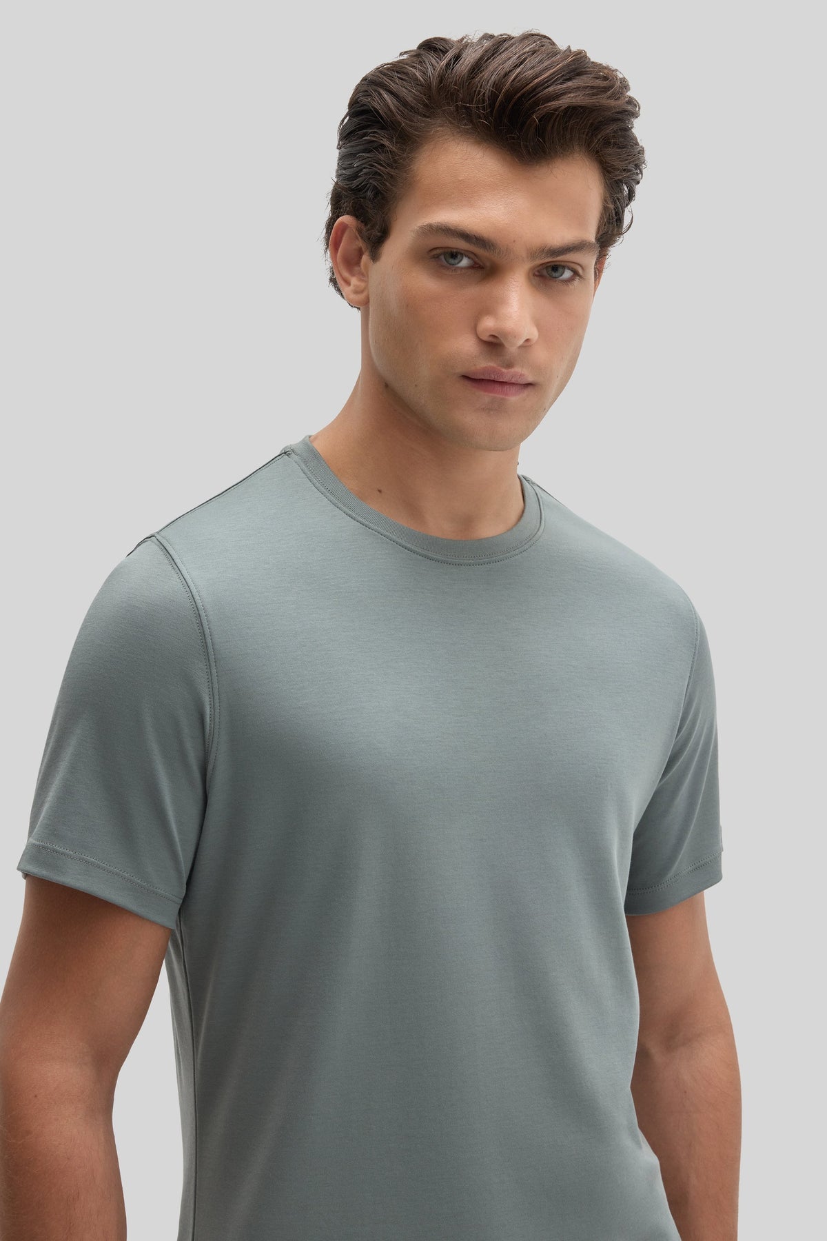 Men's Pima Cotton Crew Neck T-Shirt in Balsam Green