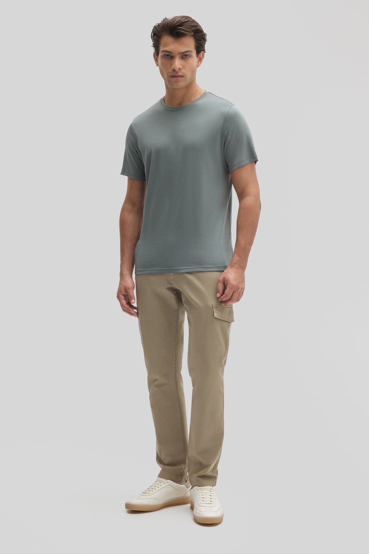 Men's Pima Cotton Crew Neck T-Shirt in Balsam Green