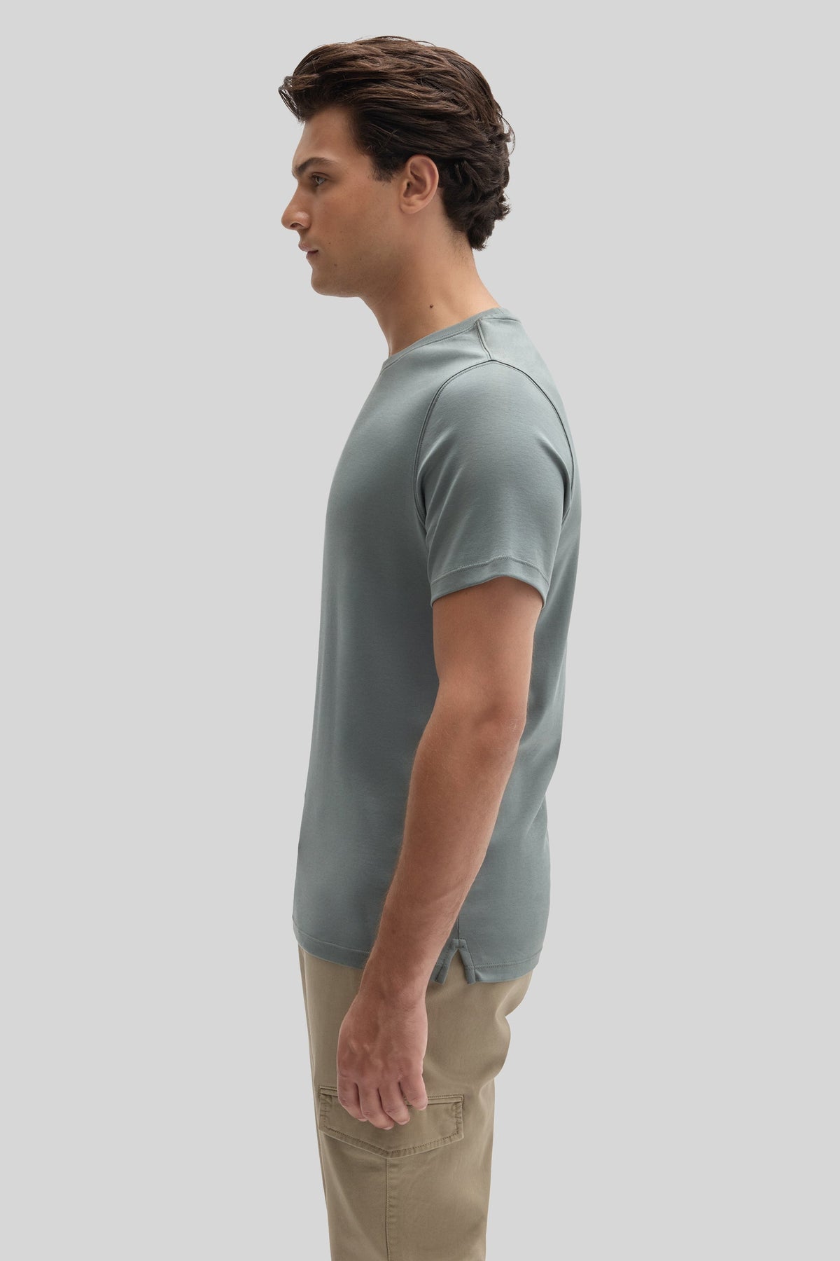 Men's Pima Cotton Crew Neck T-Shirt in Balsam Green