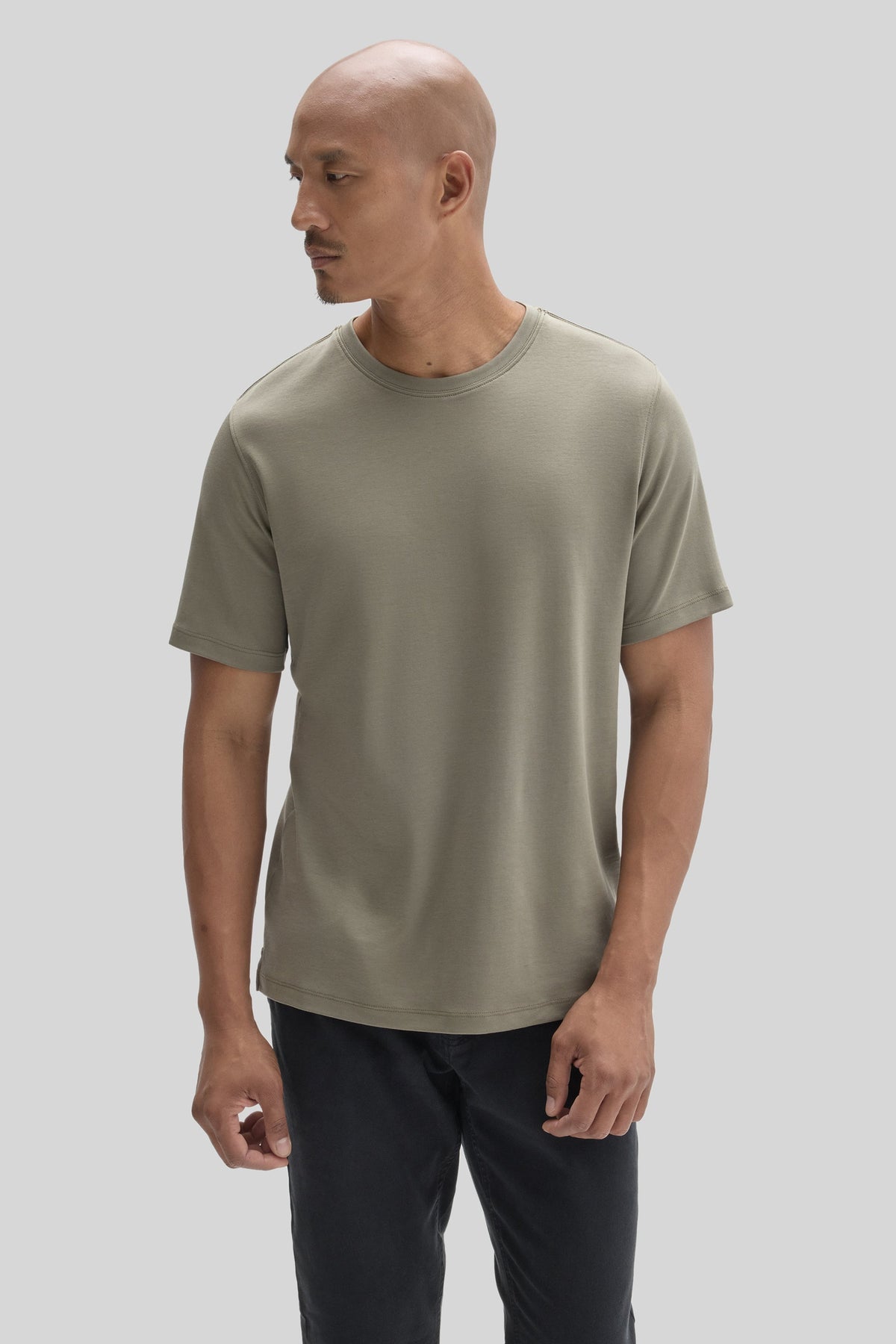 Men's Pima Cotton T-Shirt in Dusty Olive Green