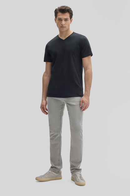 Men's Pima Cotton V-Neck T-Shirt in Black