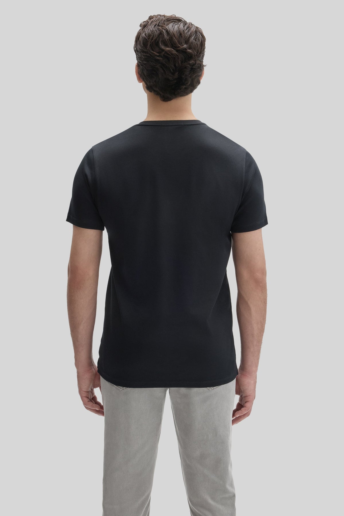 Men's Pima Cotton V-Neck T-Shirt in Black