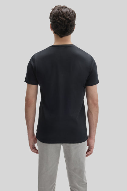 Men's Pima Cotton V-Neck T-Shirt in Black