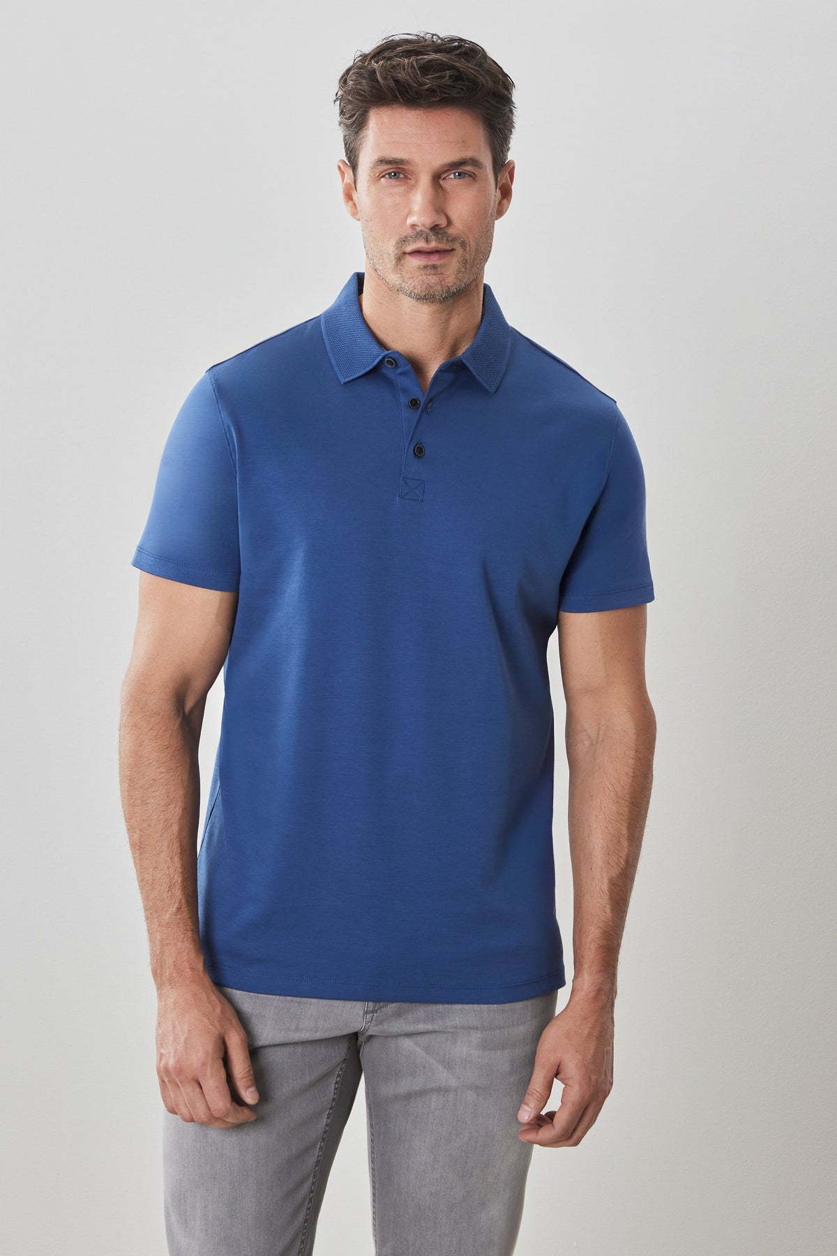 Men's Pima Cotton Polo Shirt in Blue