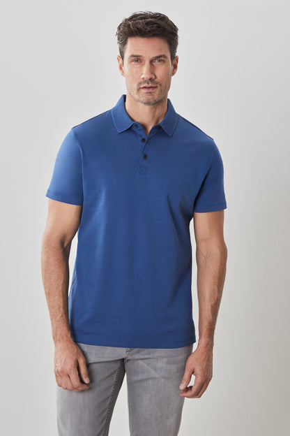 Men's Pima Cotton Polo Shirt in Blue