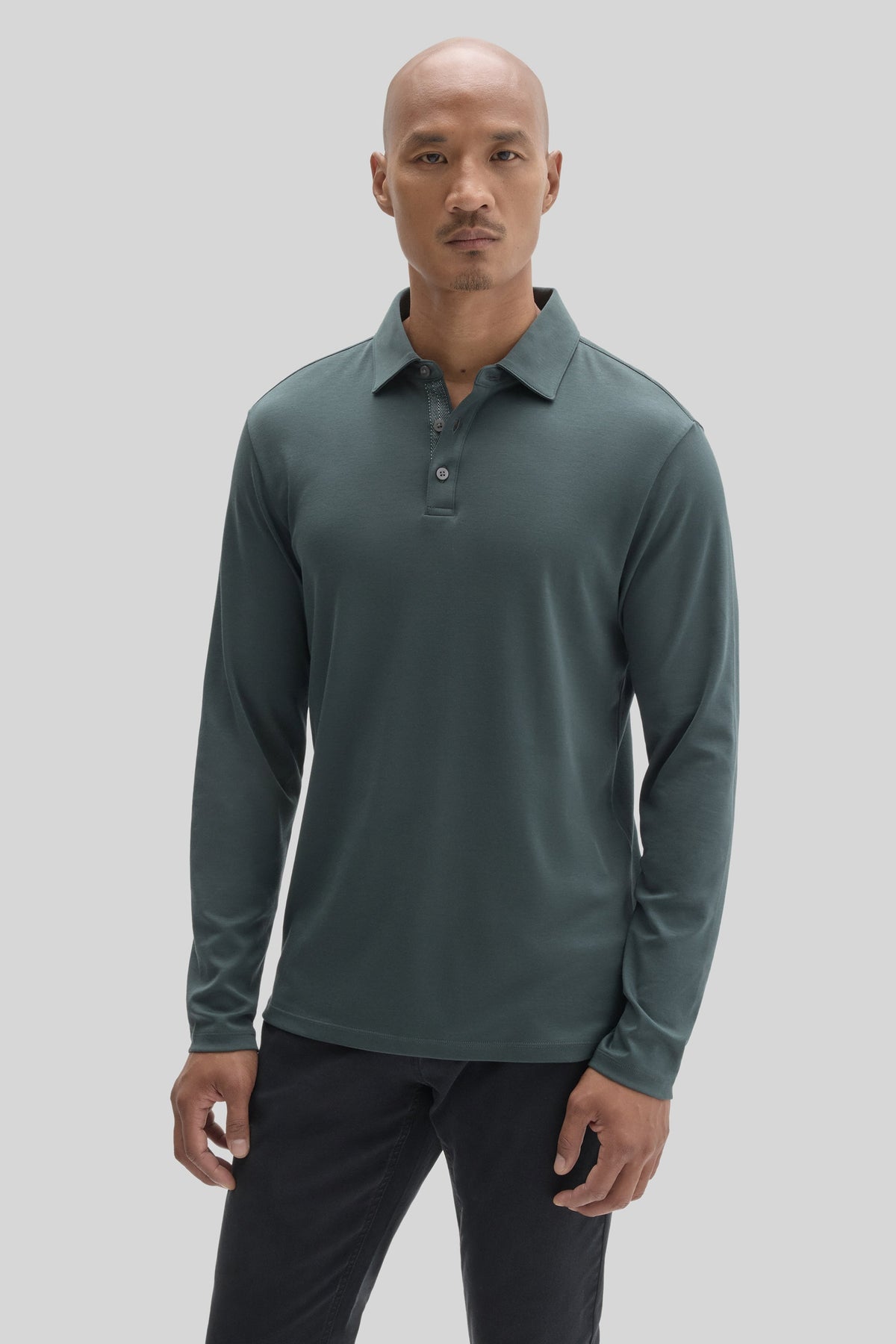 The Barakett Long Sleeve Herringbone Polo