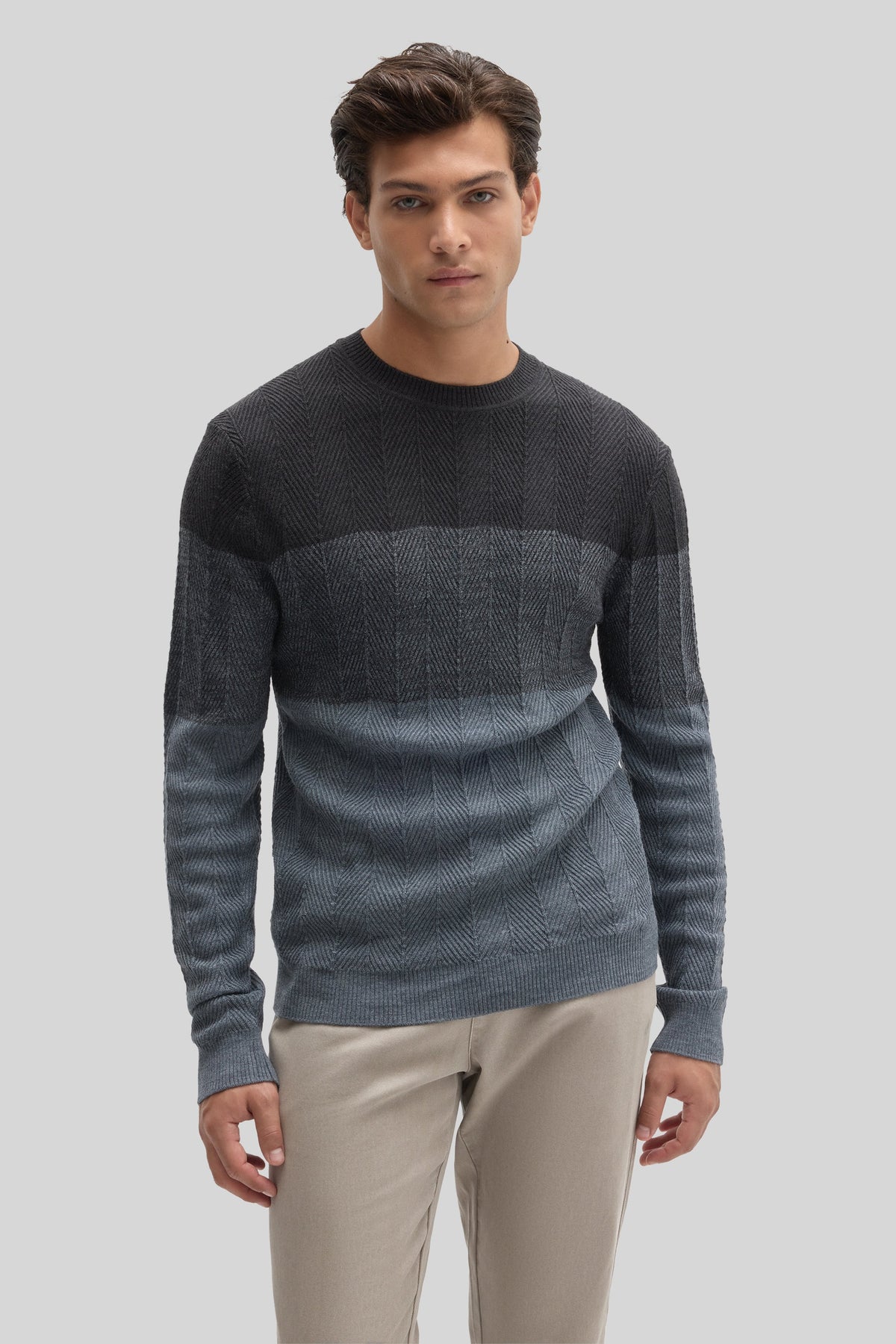 Marchetti Herringbone Crewneck Sweater