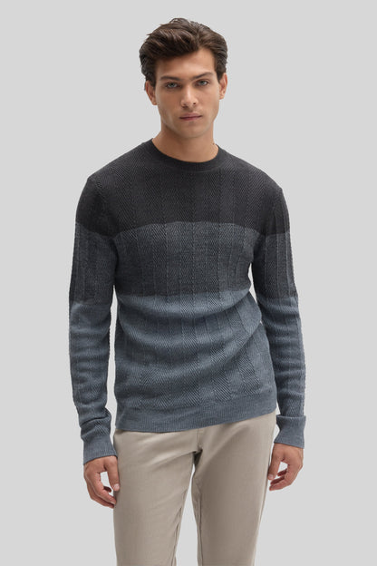 Marchetti Herringbone Crewneck Sweater