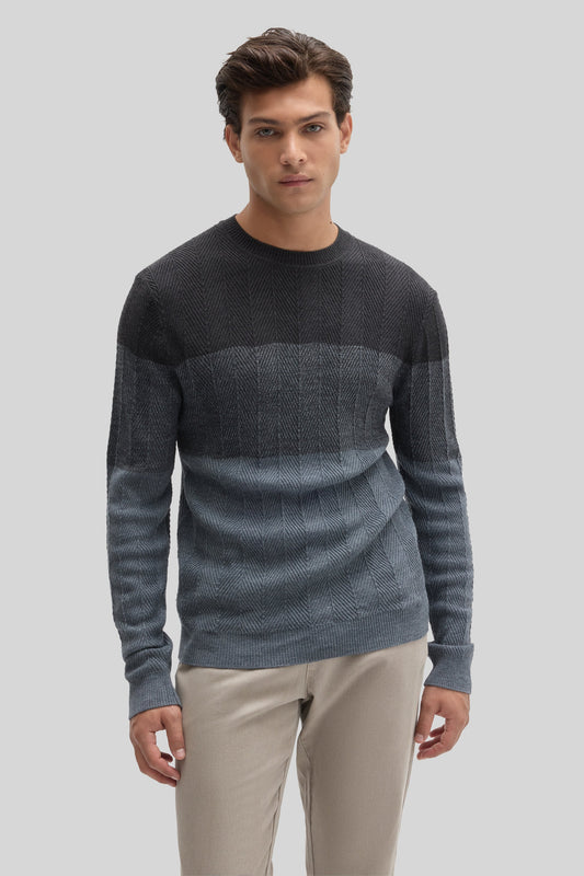 Marchetti Herringbone Crewneck Sweater