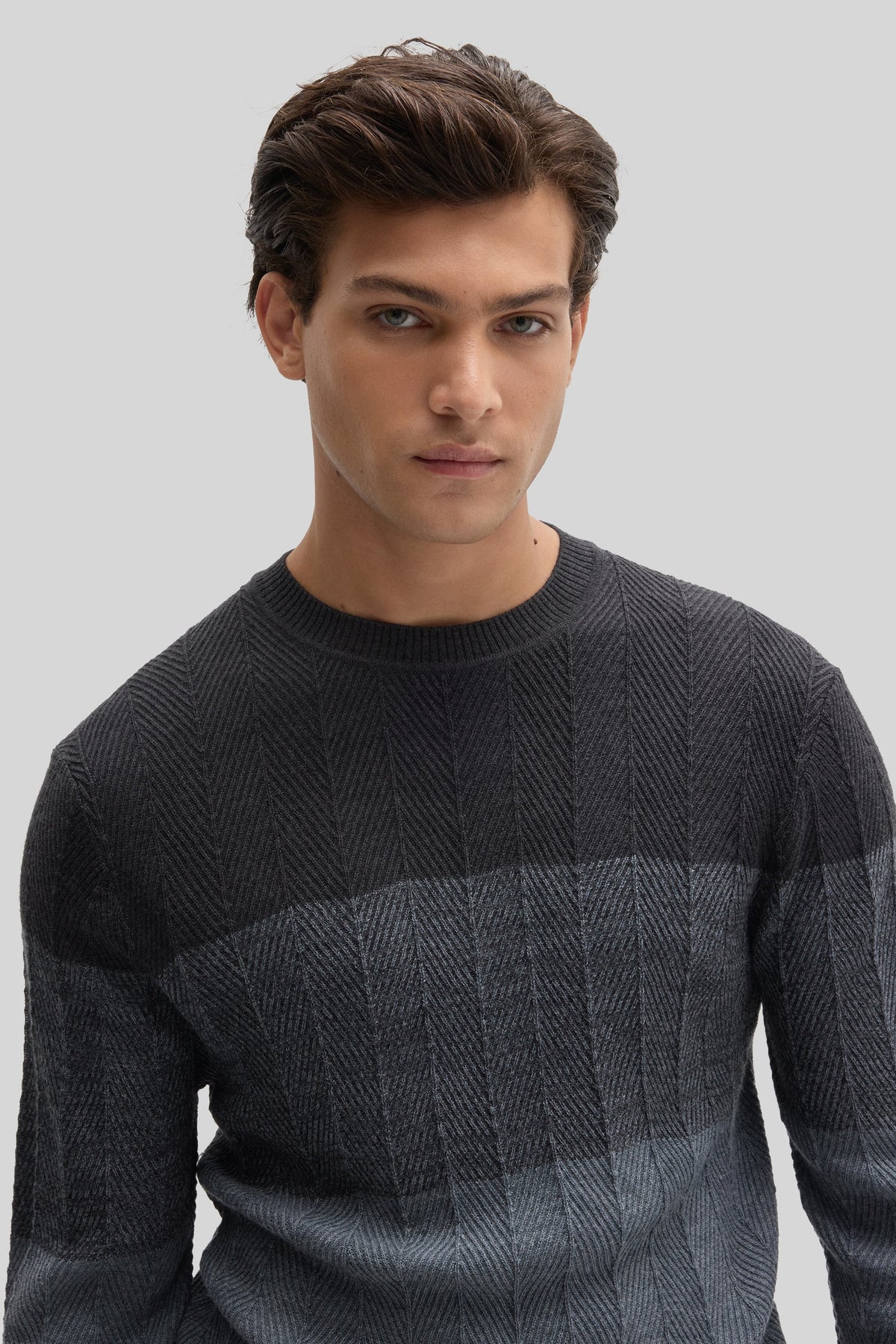 Marchetti Herringbone Crewneck Sweater