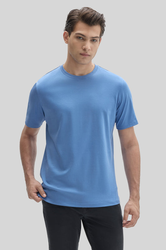 Men's Pima Cotton The Barakett Tee in Bijou Blue