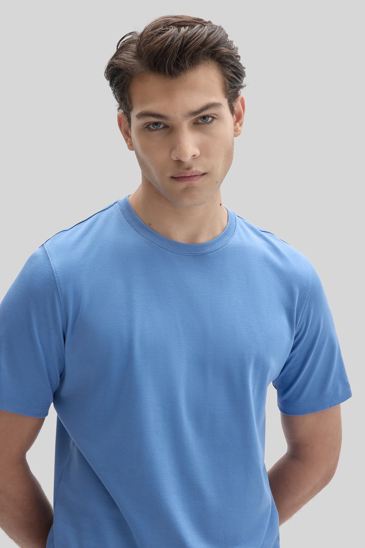 Men's Pima Cotton The Barakett Tee in Bijou Blue