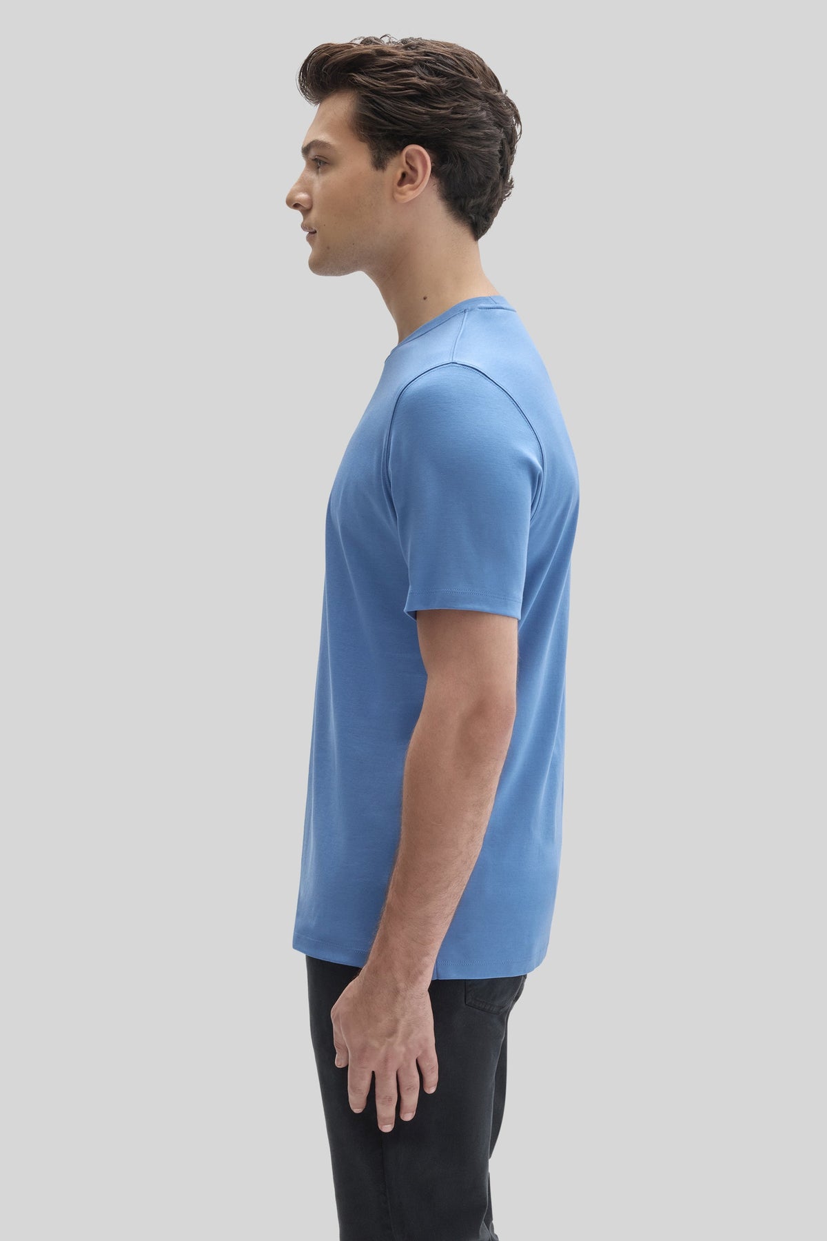 Men's Pima Cotton The Barakett Tee in Bijou Blue