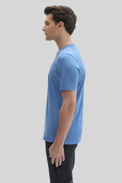 Men's Pima Cotton The Barakett Tee in Bijou Blue