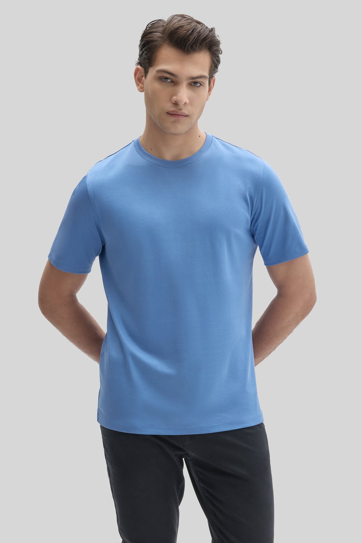 Men's Pima Cotton The Barakett Tee in Bijou Blue