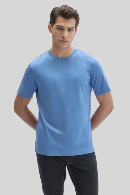 Men's Pima Cotton The Barakett Tee in Bijou Blue
