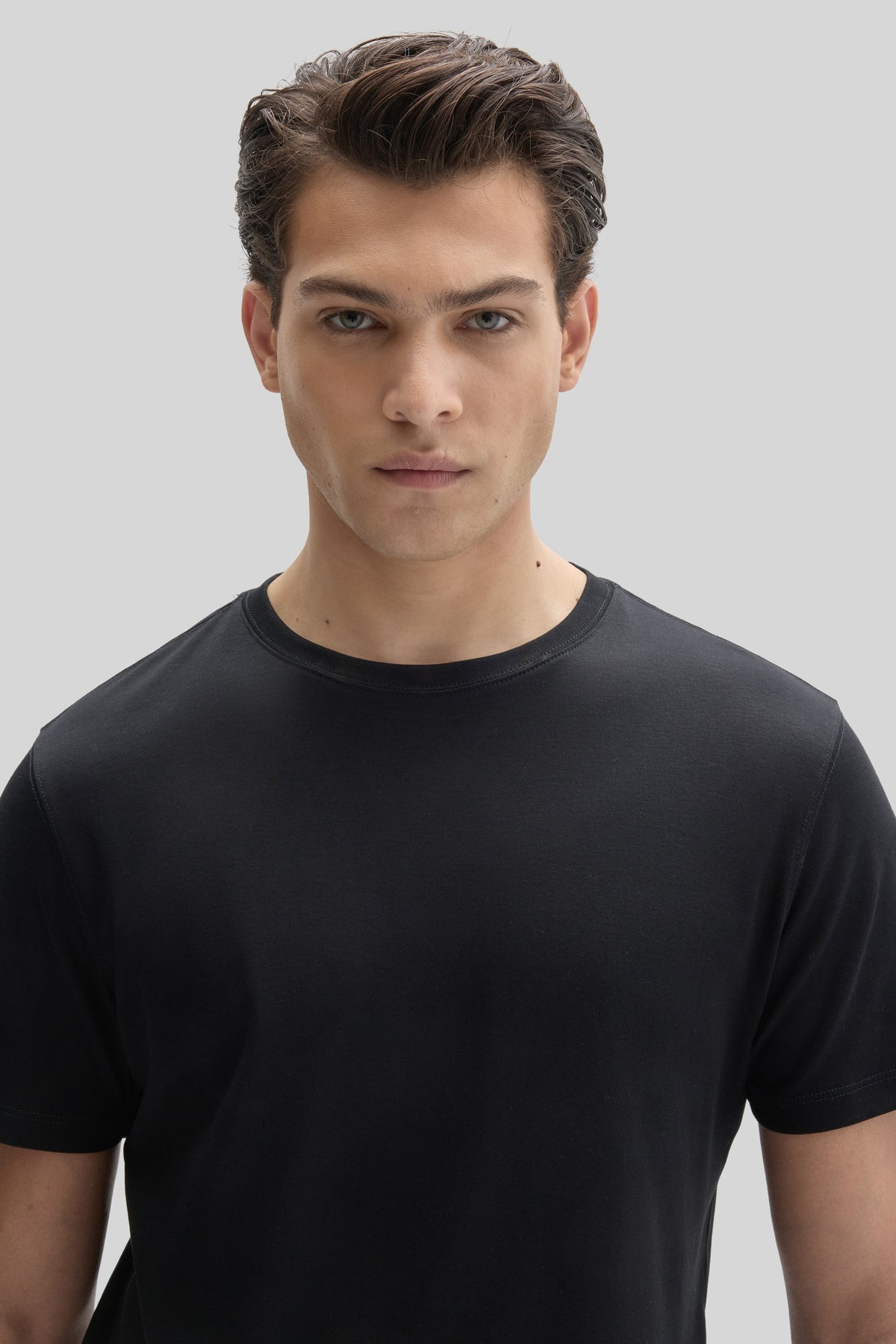 Men's Pima Cotton Crew Neck T-Shirt in Black