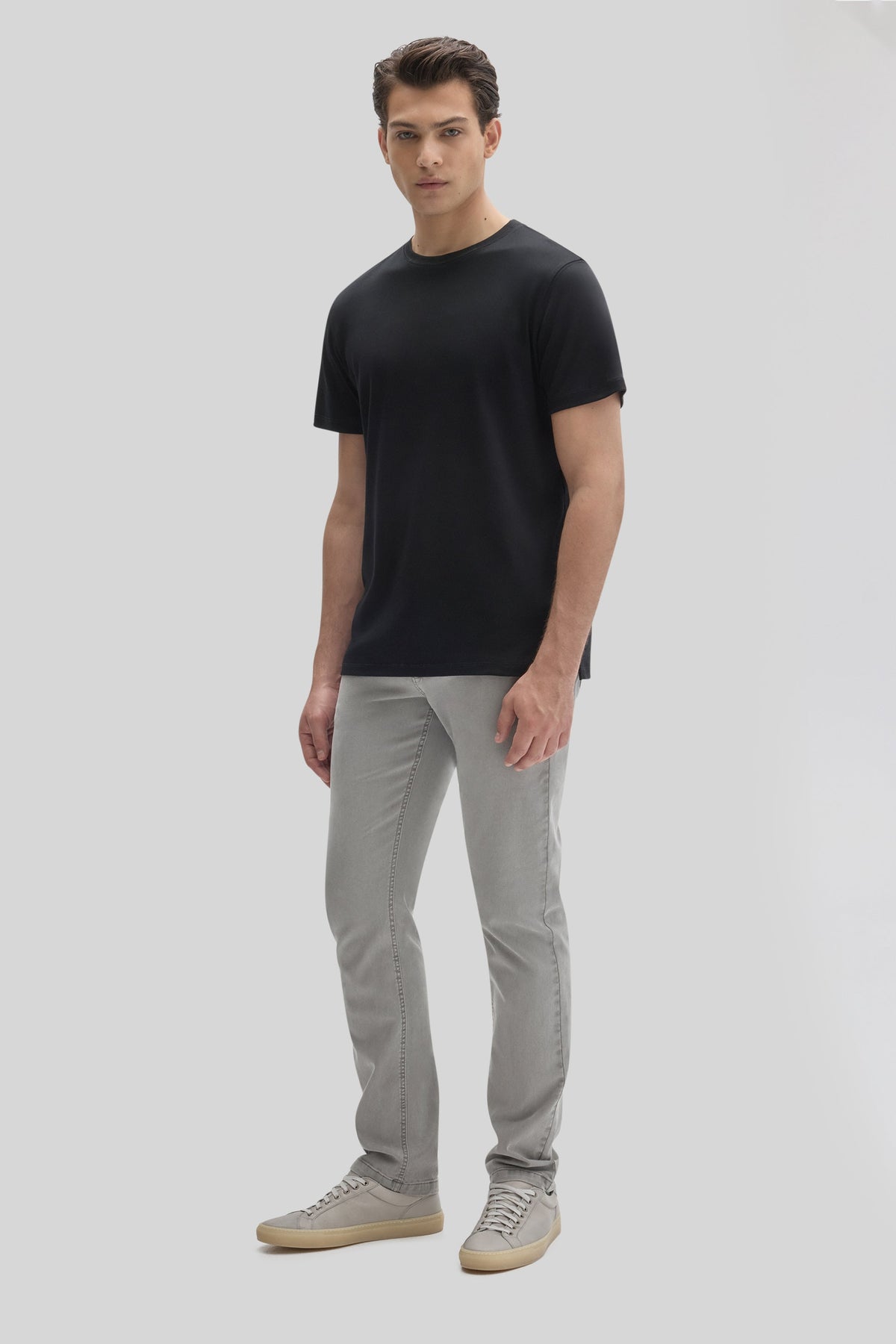 Men's Pima Cotton Crew Neck T-Shirt in Black