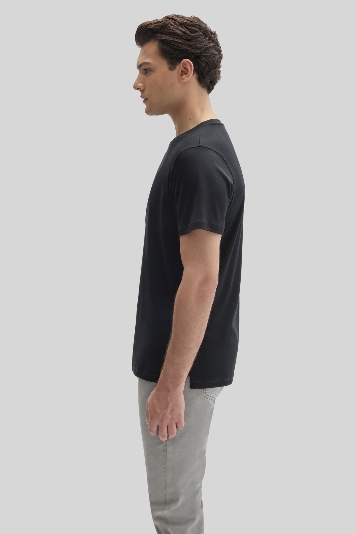 Men's Pima Cotton Crew Neck T-Shirt in Black