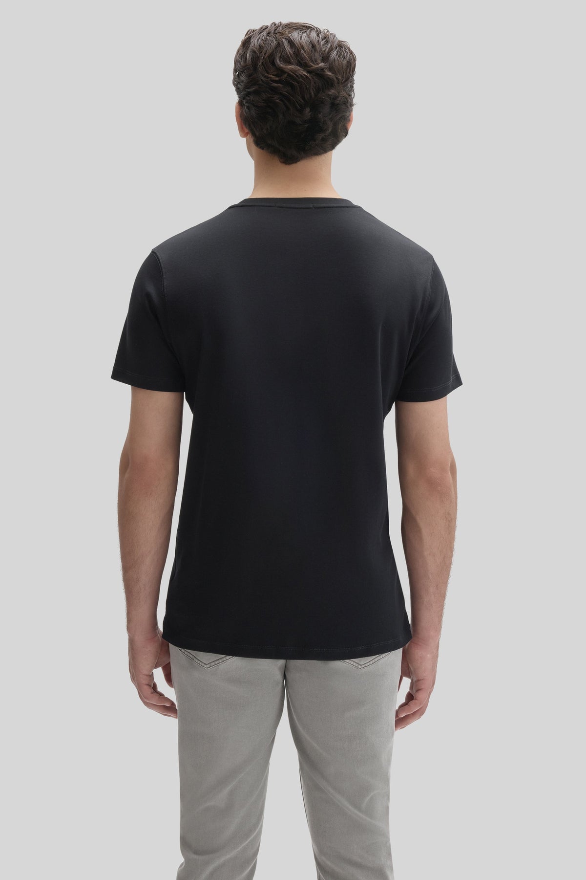 Men's Pima Cotton Crew Neck T-Shirt in Black