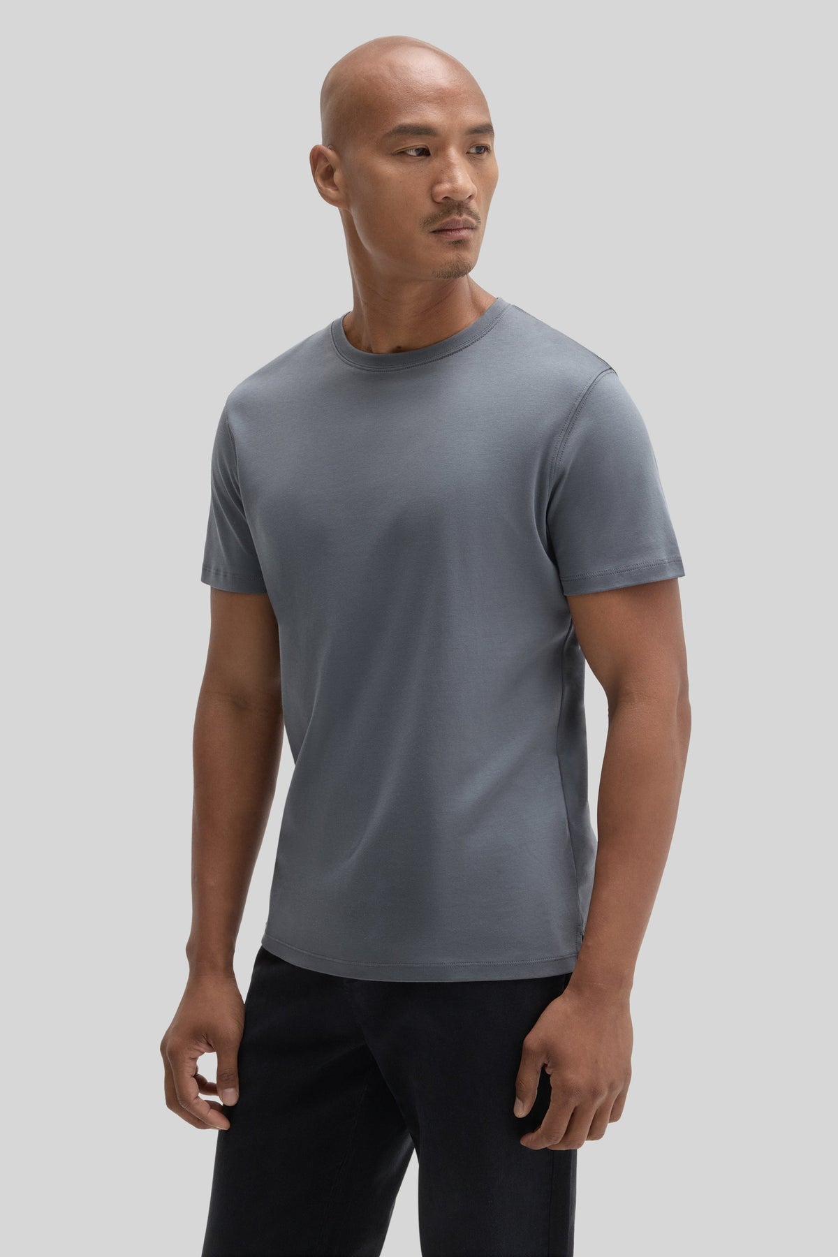 Men's Pima Cotton Crew Neck T-Shirt in Cool Grey