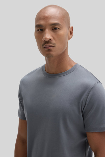 Men's Pima Cotton Crew Neck T-Shirt in Cool Grey