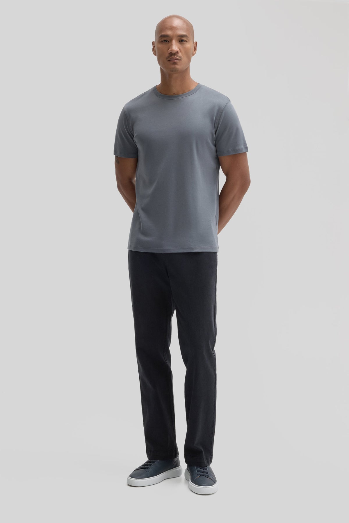 Men's Pima Cotton Crew Neck T-Shirt in Cool Grey