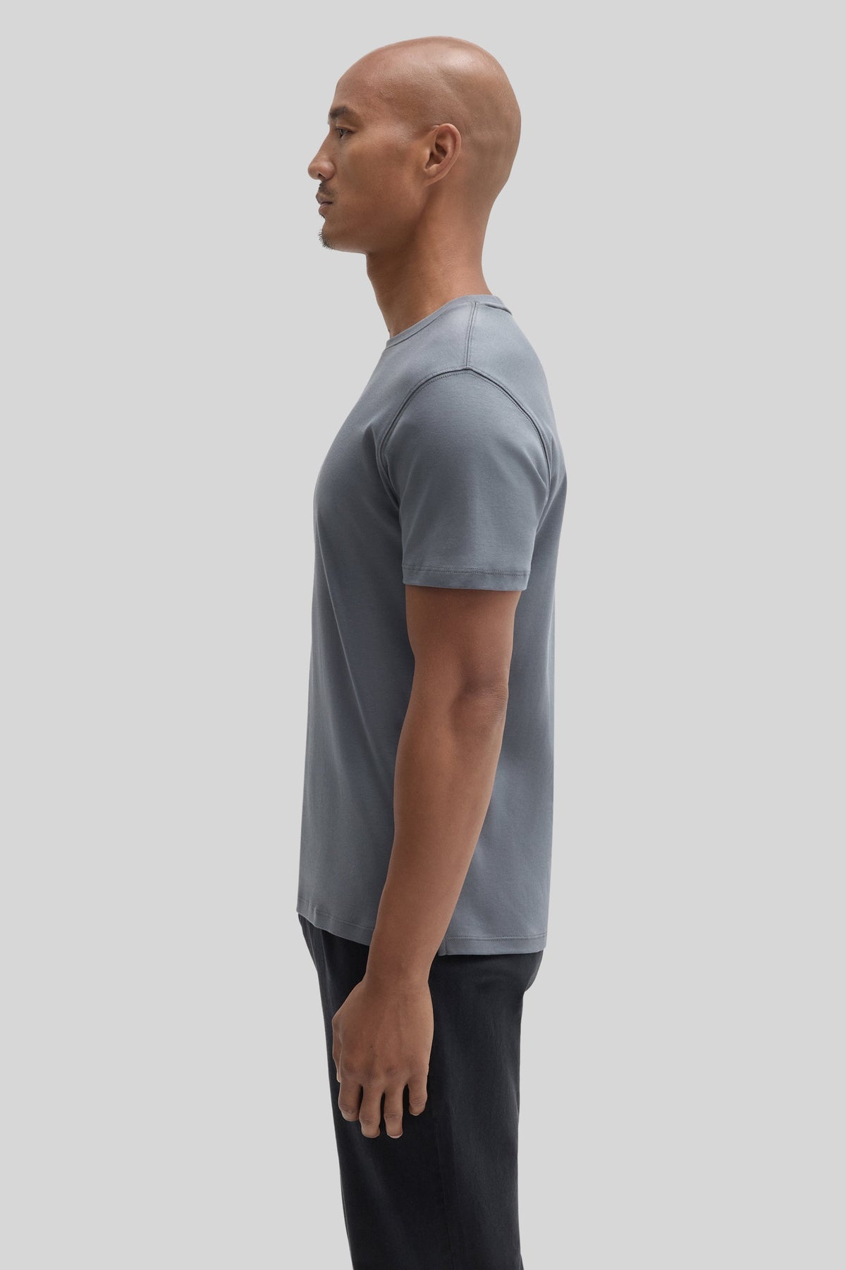 Men's Pima Cotton Crew Neck T-Shirt in Cool Grey