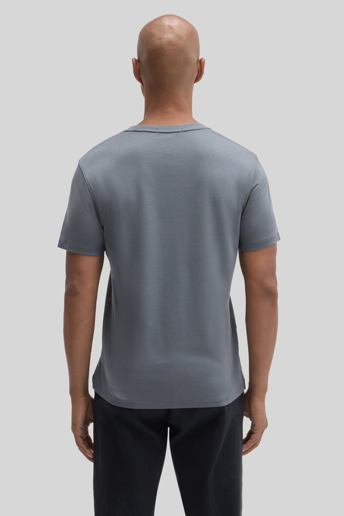 Men's Pima Cotton Crew Neck T-Shirt in Cool Grey