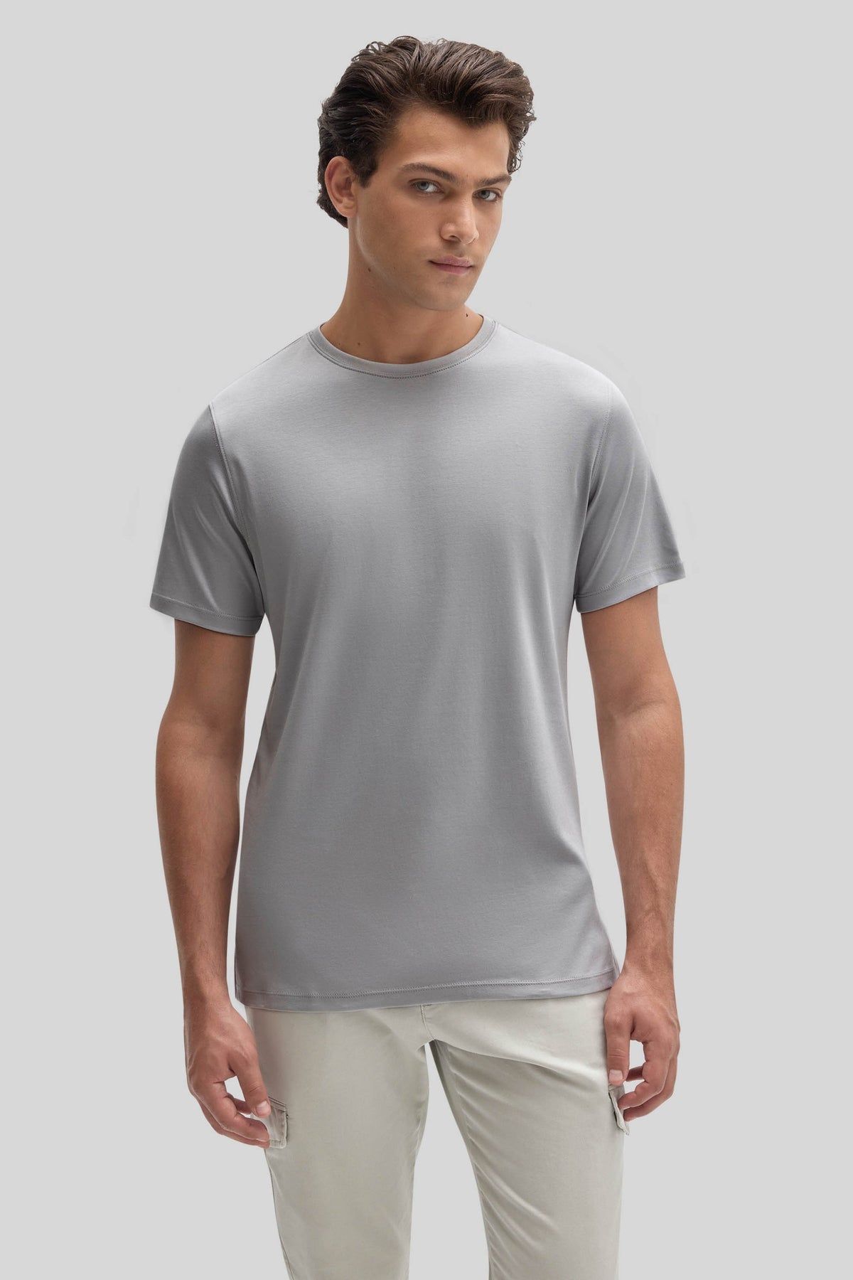 Men's Pima Cotton Crew Neck T-Shirt in Monument Grey