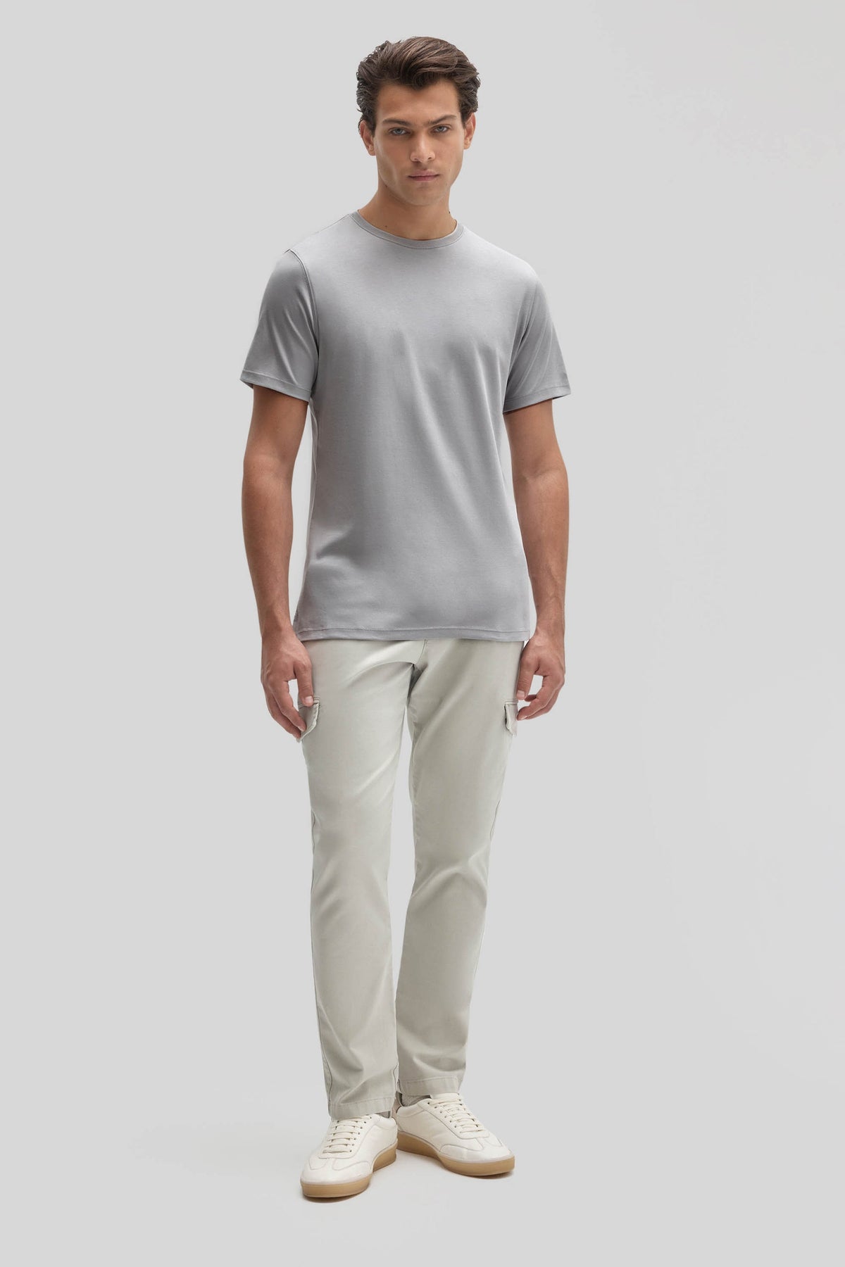 Men's Pima Cotton Crew Neck T-Shirt in Monument Grey