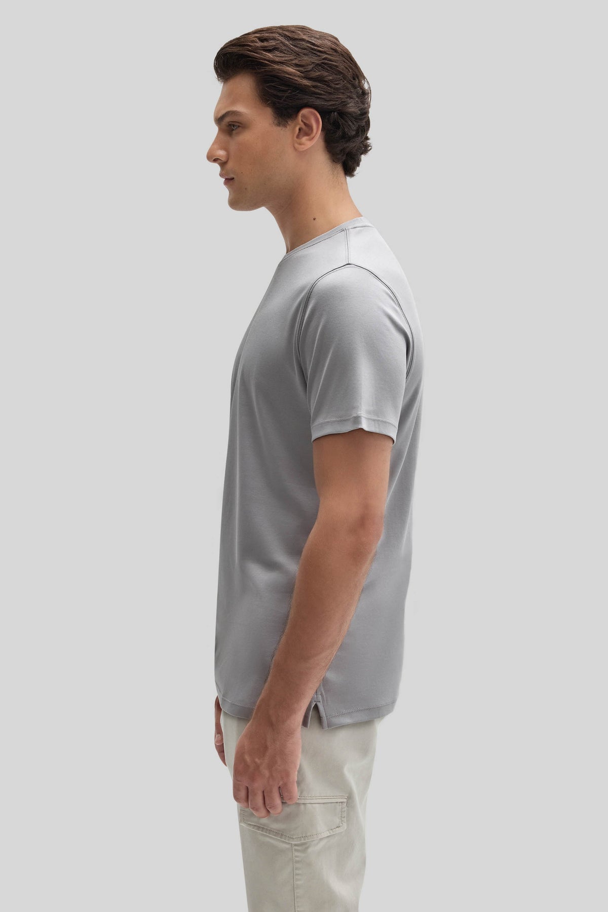 Men's Pima Cotton Crew Neck T-Shirt in Monument Grey