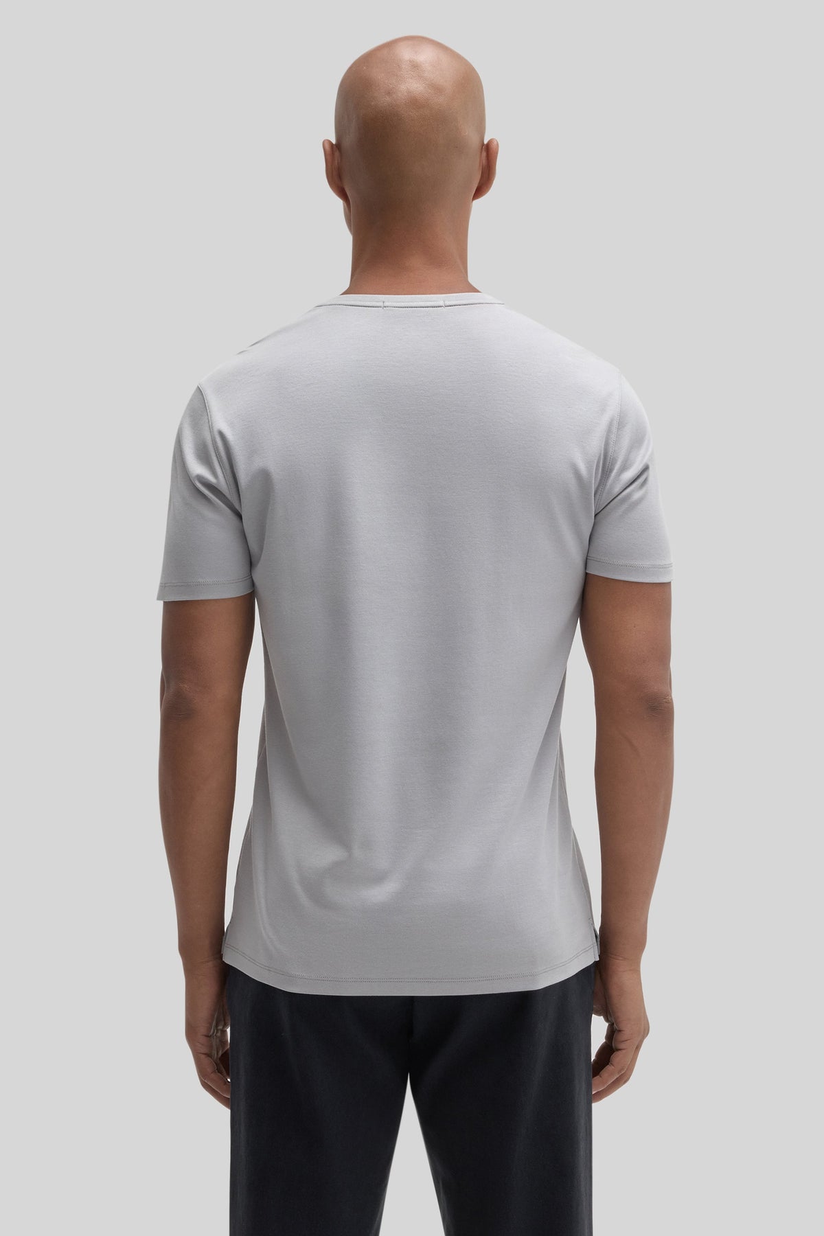 Men's Pima Cotton V-Neck T-Shirt in Monument Grey