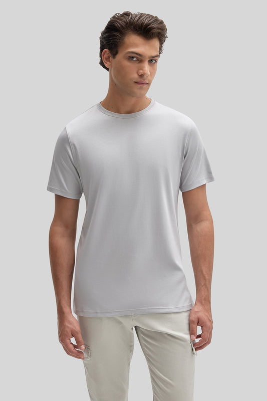 Men's Pima Cotton Crew Neck T-Shirt in Chalk Grey