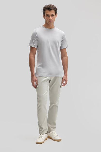 Men's Pima Cotton Crew Neck T-Shirt in Chalk Grey