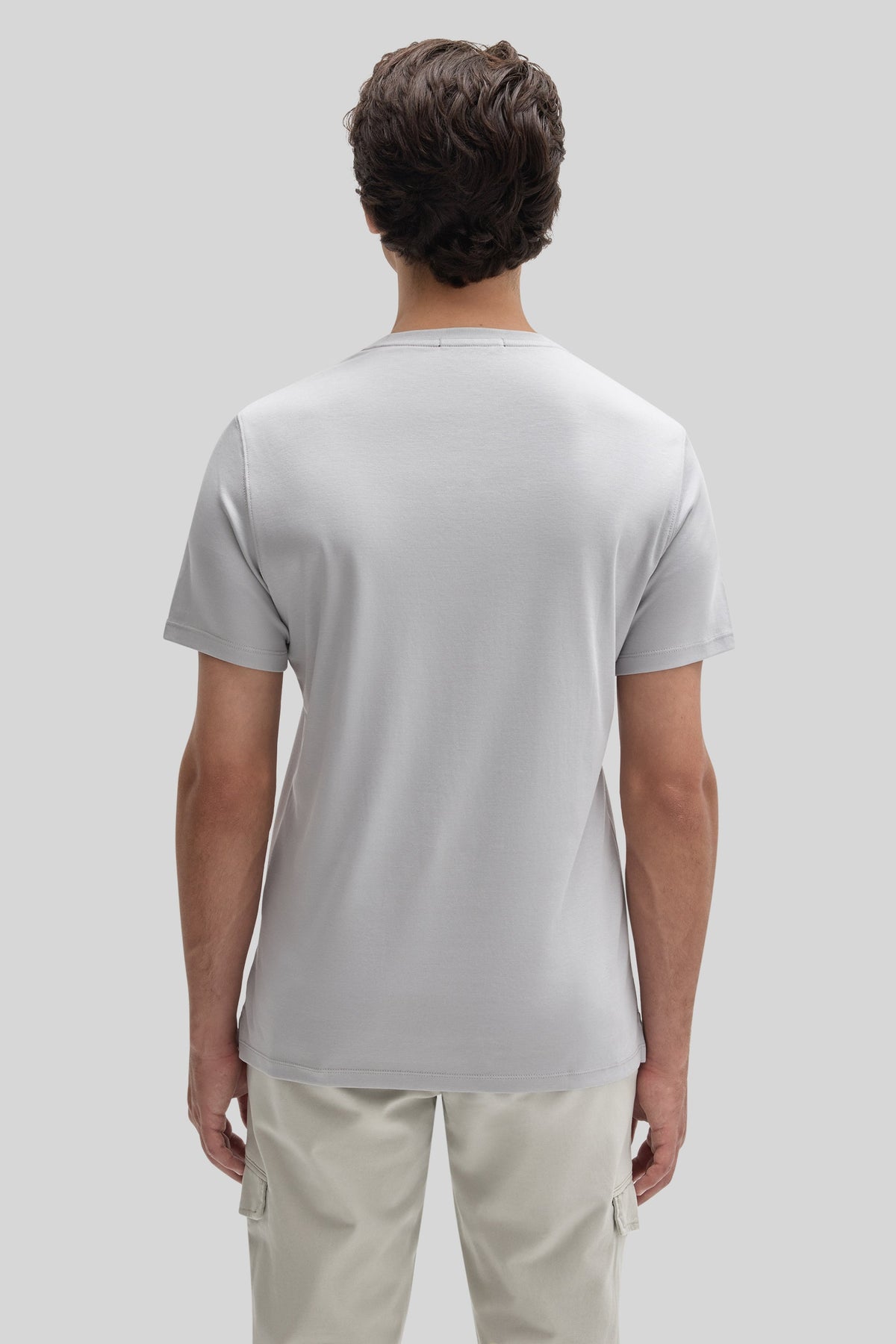 Men's Pima Cotton Crew Neck T-Shirt in Chalk Grey