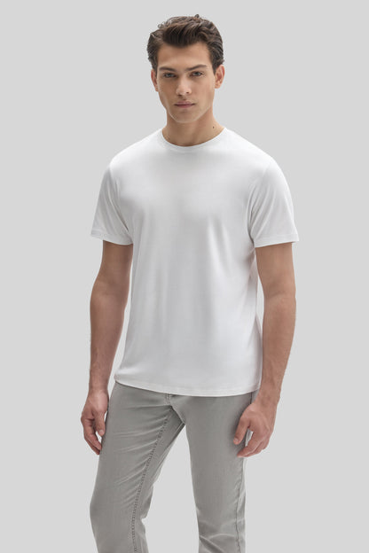 Men's Pima Cotton Crew Neck T-Shirt in White
