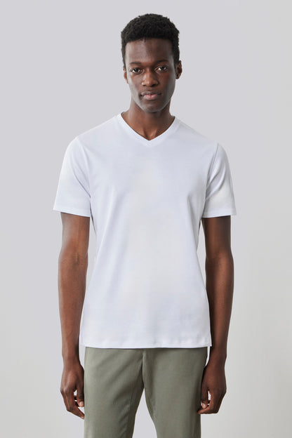 Men's Pima Cotton V-Neck T-Shirt in White
