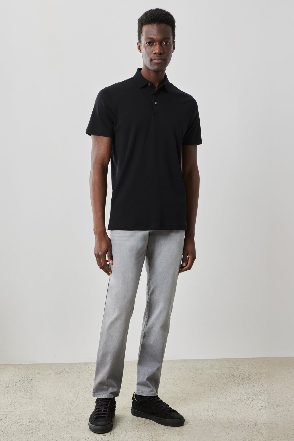 Men's 100% Pima Cotton Polo Shirt in Black from Robert Barakett