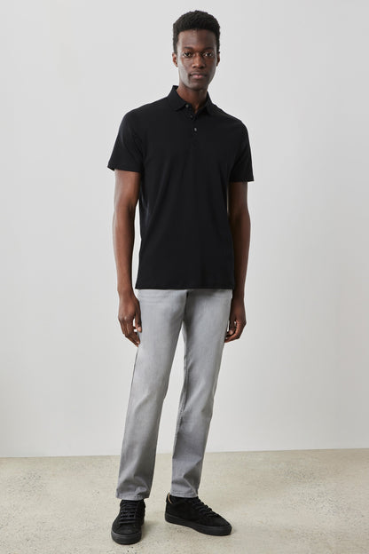 Men's 100% Pima Cotton Polo Shirt in Black from Robert Barakett