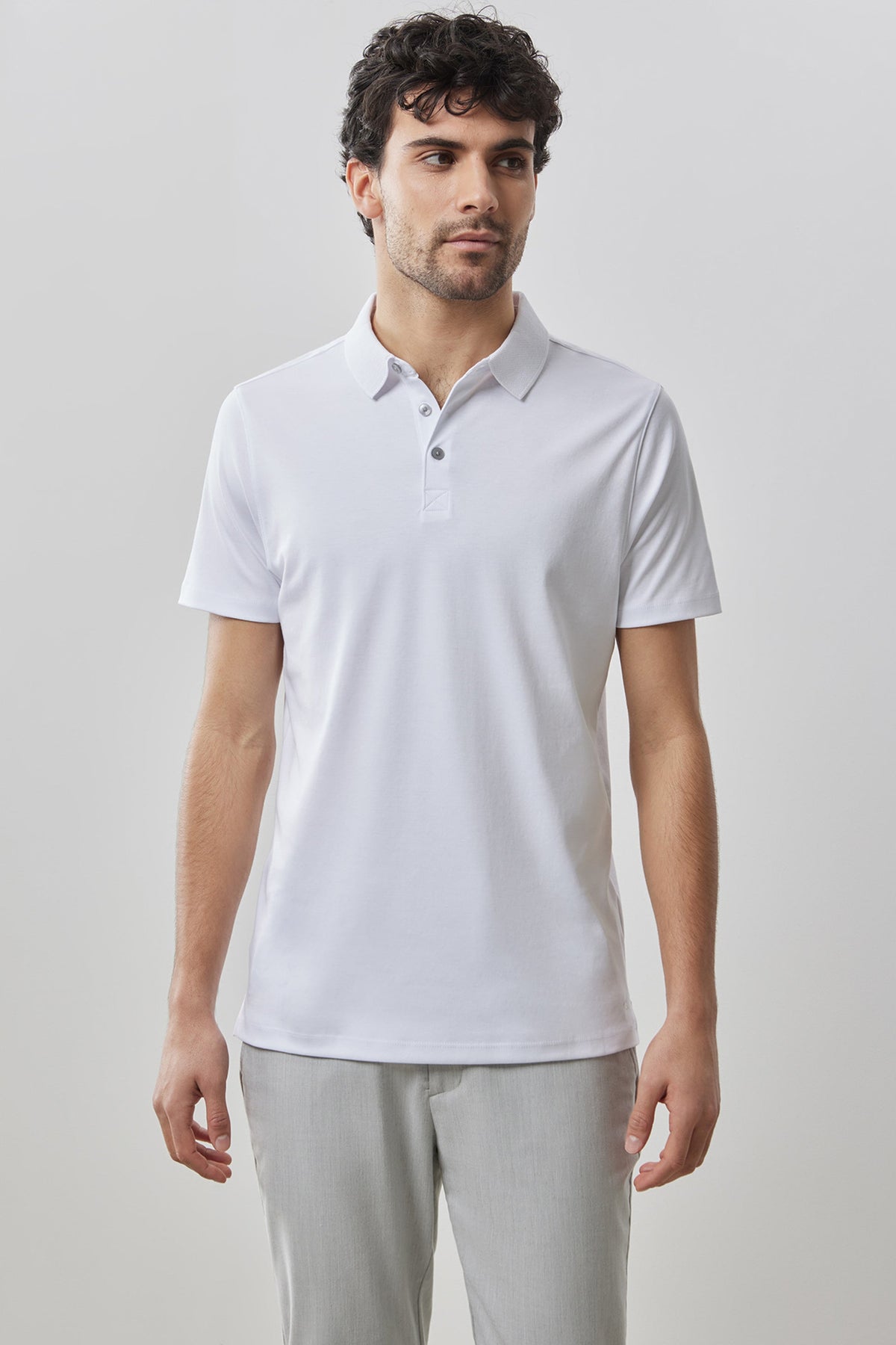 Men's Pima Cotton Polo Shirt in White