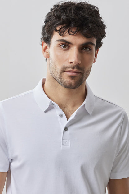 Men's Pima Cotton Polo Shirt in White