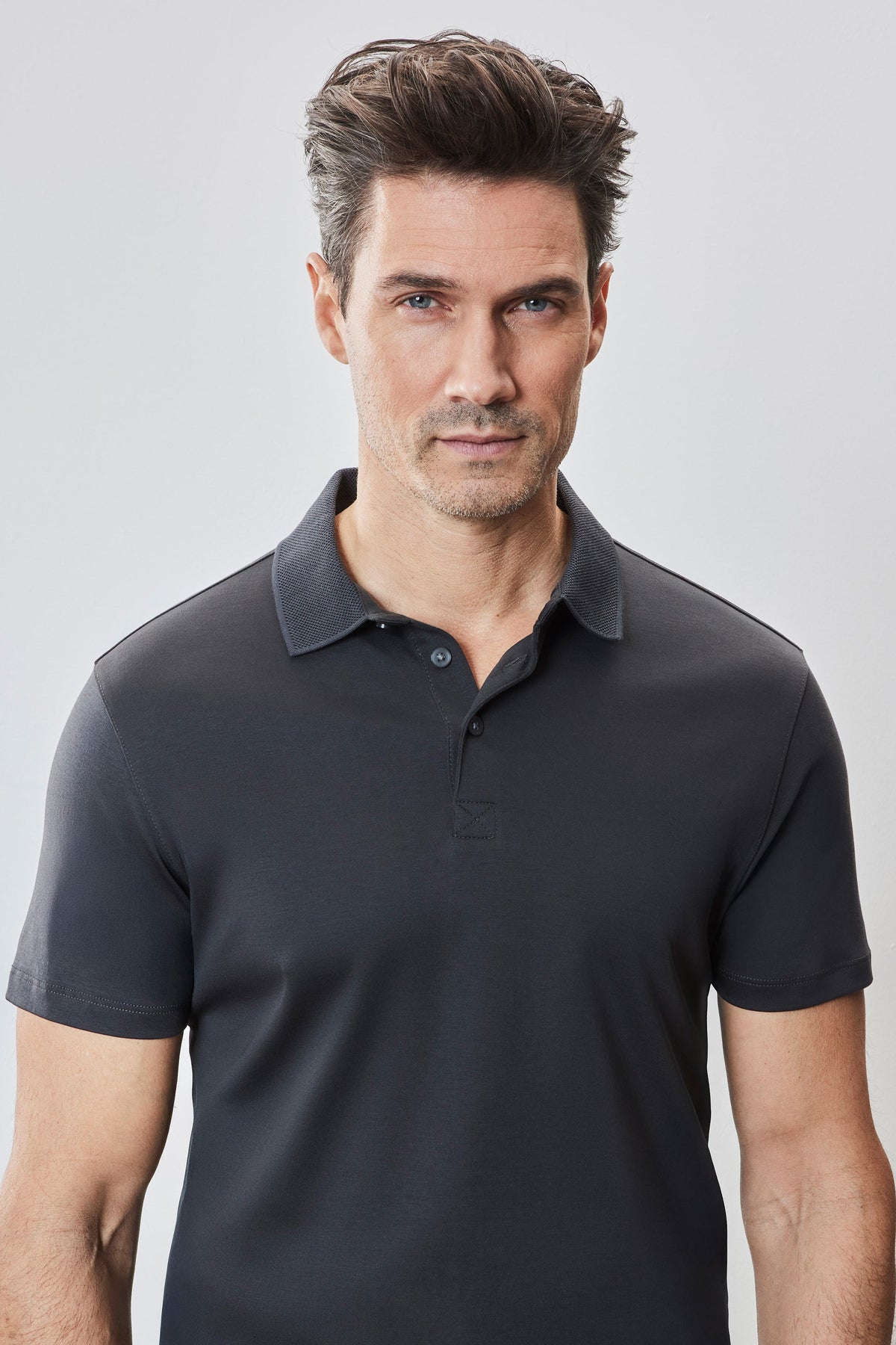 Men's Pima Cotton Polo Shirt in Charcoal