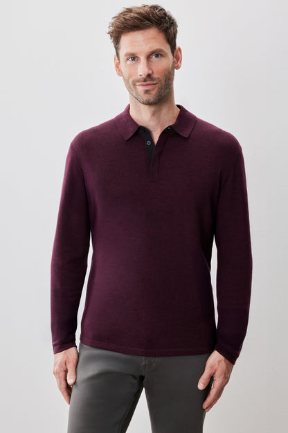 Thomas Long Sleeve Merino Sweater Polo