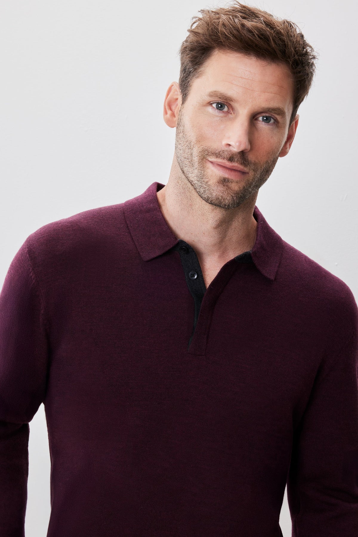 Thomas Long Sleeve Merino Sweater Polo
