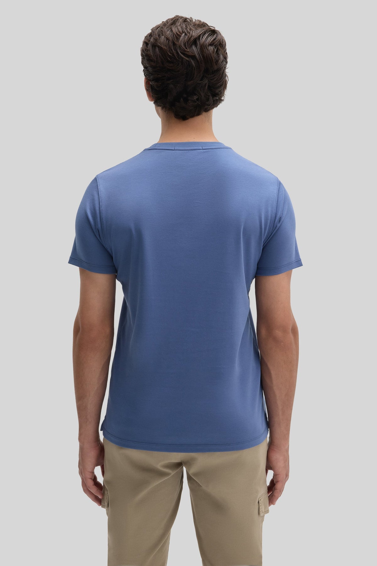 Men's Pima Cotton Crew Neck T-Shirt in Poseidon Blue