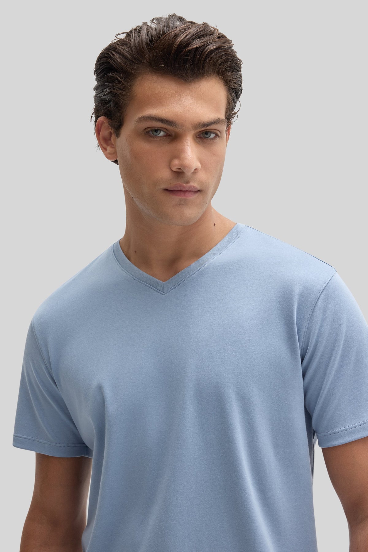Men's Dover Blue Pima Cotton V-Neck T-Shirt